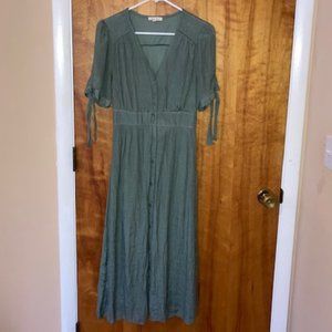 Sage Green Button Up Maxi Dress (3 for $12)